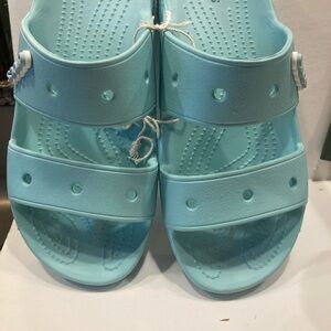 CROCS periwinkle Light Blue Unisex Comfort Slides Men’s Size 8/Women’s Size 10 !